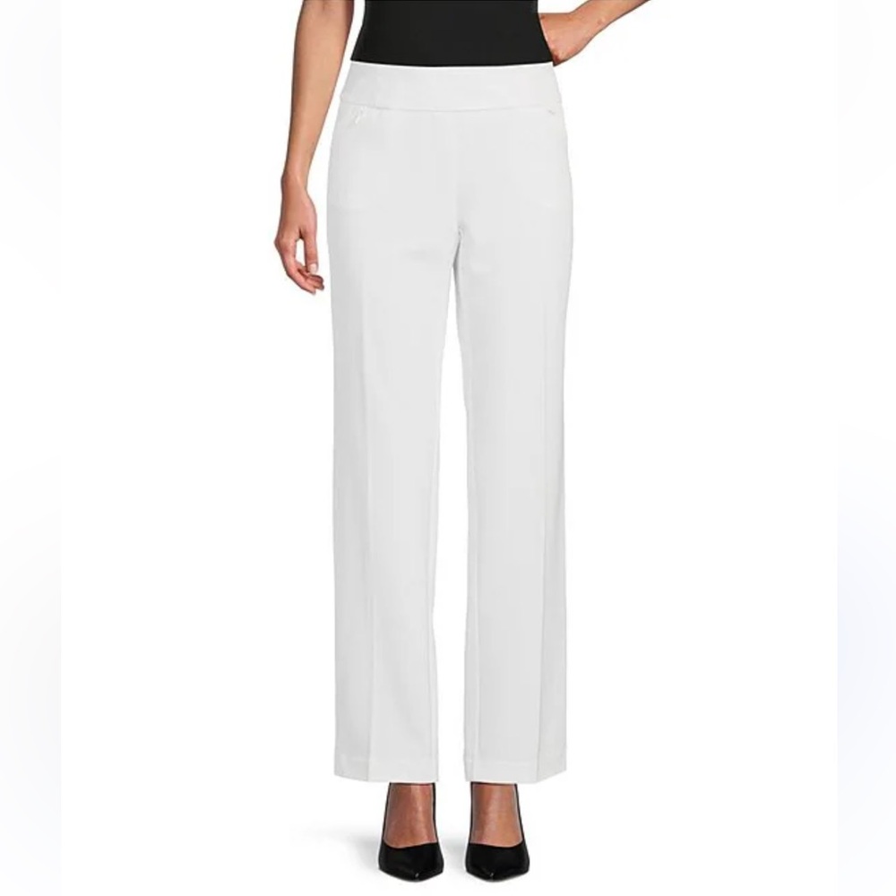 Investments White Trousers Classic Straight-Leg Plus Size 18WS